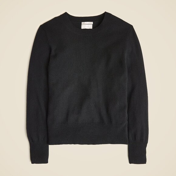 J. Crew Cashmere Classic Fit Crewneck Sweater in Black Size Small - Picture 2 of 5